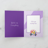 ハッピーバースデーゴージャスなガールフレンドの鳥パープル カード (内部)