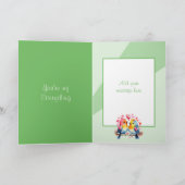 ハッピーバースデーゴージャスなボーイフレンドの鳥の緑 カード (内部)