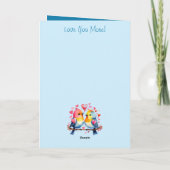 ハッピーバースデーゴージャスなボーイフレンドの鳥ブルー カード (裏面)