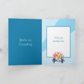 ハッピーバースデーゴージャスなボーイフレンドの鳥ブルー カード (内部)