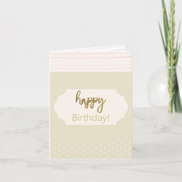 ハッピーバースデーゴールデングリッター名前をカスタムする ノートカード