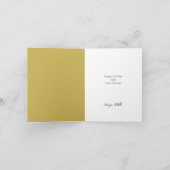 ハッピーバースデーゴールデングリッター名前をカスタムする ノートカード (内部)