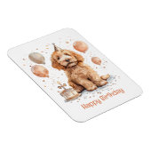 ハッピーバースデーゴールデンドールドッグお誕生日ケーキ マグネット (右側)