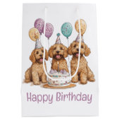 ハッピーバースデーゴールデンドールドッグスお誕生日ケーキ ミディアムペーパーバッグ (裏面)
