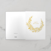 ハッピーバースデーゴールデンリース 箔グリーティングカード (外側レイダウン)