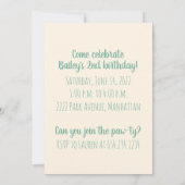 ハッピーバースデーゴールデンレトリバードッグ 招待状 (裏面)