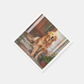 ハッピーバースデーゴールデンレトリバー スタンダードカクテルナプキン (角)