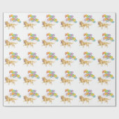 ハッピーバースデーゴールデンレトリバー ラッピングペーパー (フラット)