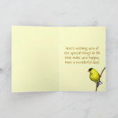 ハッピーバースデーゴールドフィッチカスタマイズ可能カード カード (内部)