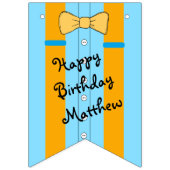 ハッピーバースデーサスペンダーとボウタイ バンティングフラッグ (第1の旗)