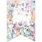 ハッピーバースデーサファリパーティーアニマルワイルドワン バンティングフラッグ (第1の旗)