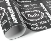 ハッピーバースデーサブウェイアートスタイル |カスタマイズ ラッピングペーパー (ロールコーナー)