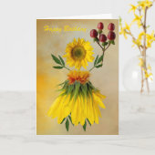 ハッピーバースデーサンシャイン カード (黄色い花)
