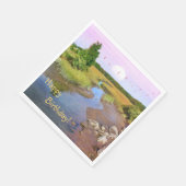 ハッピーバースデーサンセットシーショア スタンダードランチョンナプキン (角)