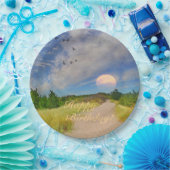 ハッピーバースデーサンセットパスからビーチ ペーパープレート (パーティー)