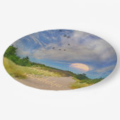 ハッピーバースデーサンセットパスからビーチ ペーパープレート (アングル)