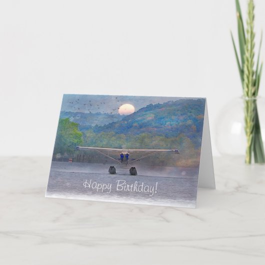 ハッピーバースデーサンセット水上機 カード (正面)