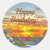 ハッピーバースデーサンセット2295 ラウンドシール (正面)