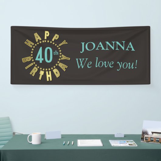 ハッピーバースデーサークルオブスターズ金ゴールドGHBX 横断幕 (トレードショー)