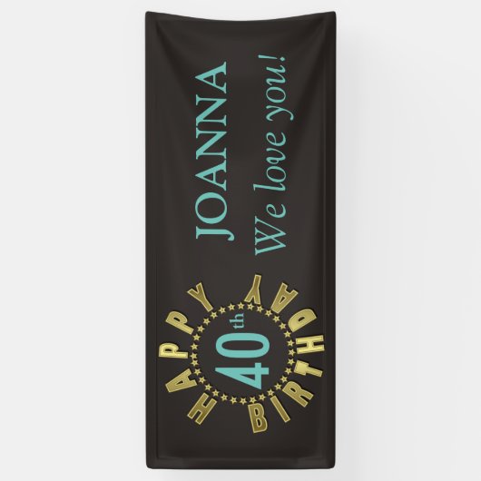 ハッピーバースデーサークルオブスターズ金ゴールドGHBX 横断幕 (縦)