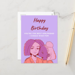 ハッピーバースデーザガールフレンド最高の シーズンポストカード