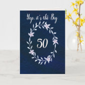 ハッピーバースデーザビッグ50th カード (黄色い花)