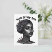 ハッピーバースデーシエスタブラックガール魔法メラニン女王 シーズンポストカード (スタンド正面)