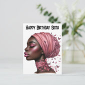 ハッピーバースデーシエスタブラックガール魔法メラニン女王 シーズンポストカード (スタンド正面)