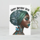ハッピーバースデーシエスタブラックガール魔法メラニン女王 招待状 (スタンド正面)