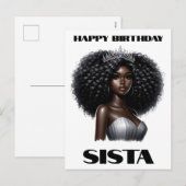 ハッピーバースデーシエスタブラック女性メラニンクイーンズ シーズンポストカード (正面/裏面)