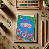 ハッピーバースデーシスかわいらしフローラ検査カード カード