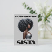 ハッピーバースデーシスタブラックガール魔法メラニンラブ シーズンポストカード (スタンド正面)