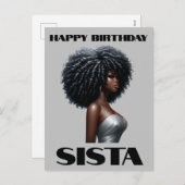 ハッピーバースデーシスタブラックガール魔法メラニンラブ シーズンポストカード (正面/裏面)