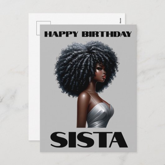 ハッピーバースデーシスタブラックガール魔法メラニンラブ シーズンポストカード (正面/裏面)