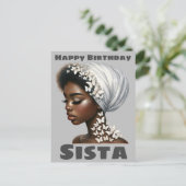 ハッピーバースデーシスタブラックガール魔法メラニンラブ シーズンポストカード (スタンド正面)