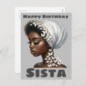 ハッピーバースデーシスタブラックガール魔法メラニンラブ シーズンポストカード (正面/裏面)