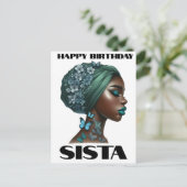 ハッピーバースデーシスタブラックガール魔法メラニンラブ シーズンポストカード (スタンド正面)