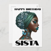 ハッピーバースデーシスタブラックガール魔法メラニンラブ シーズンポストカード (正面/裏面)