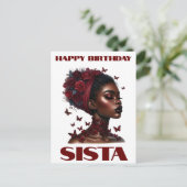 ハッピーバースデーシスタブラックガール魔法メラニンラブ ポストカード (スタンド正面)