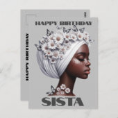 ハッピーバースデーシスタブラックガール魔法メラニンラブ ポストカード (正面/裏面)