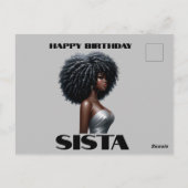 ハッピーバースデーシスタブラックガール魔法メラニンラブ ポストカード (裏面)