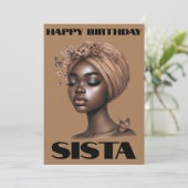 ハッピーバースデーシスタブラックガール魔法メラニンラブ 招待状 (スタンド正面)