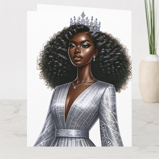 ハッピーバースデーシスタメラニンウィメンブラックウィメンズシス カード (裏面)