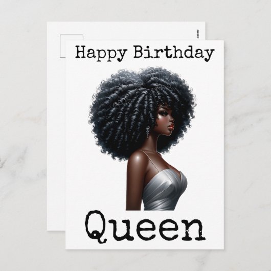 ハッピーバースデーシスタメラニンウィメンブラックウィメンズシス シーズンポストカード (正面/裏面)