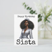 ハッピーバースデーシスタメラニンウィメンブラックウィメンズシス シーズンポストカード (スタンド正面)