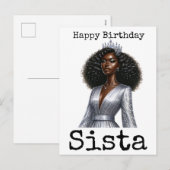 ハッピーバースデーシスタメラニンウィメンブラックウィメンズシス シーズンポストカード (正面/裏面)
