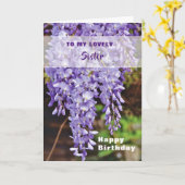 ハッピーバースデーシスターウィステリアフラワーズ カード (黄色い花)