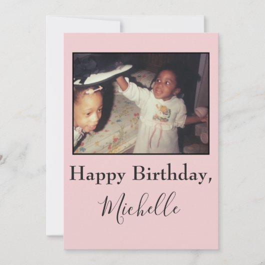 ハッピーバースデーシスターピンクの写真 カード (正面)