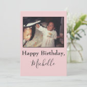 ハッピーバースデーシスターピンクの写真 カード (スタンド正面)