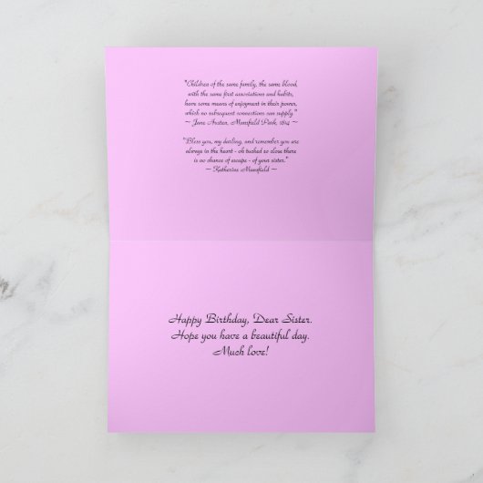 ハッピーバースデーシスターファレノプシスオーキッドカード カード (内部)